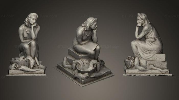 Figurines of people (Girl selling fish, STKH_0024) 3D models for cnc
